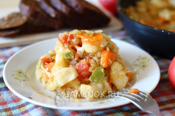 Рецепт овощного рагу из кабачков, картошки и капусты