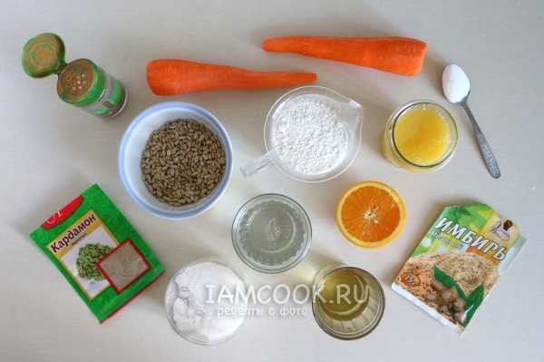Ингредиенты для постного морковного пирога