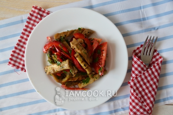 Рецепт салата с баклажанами и помидорами