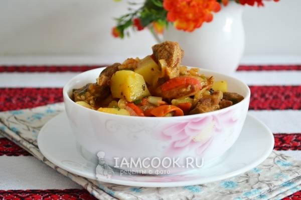 Товук ковурма (Курица с картофелем в казане по-узбекски)