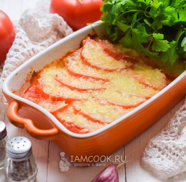 Картофель с помидорами запечённый в духовке