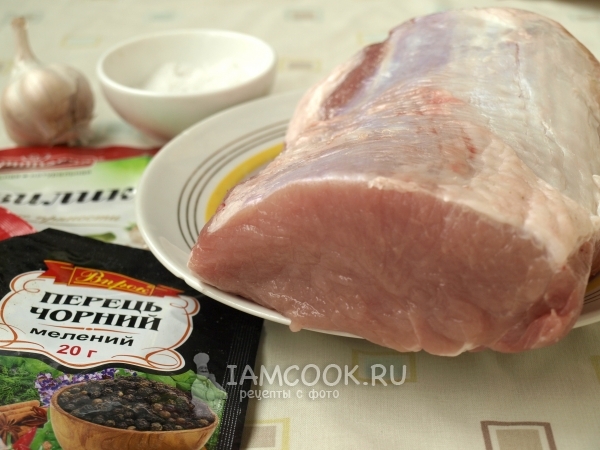 Ингредиенты для буженины из свинины в фольге в духовке