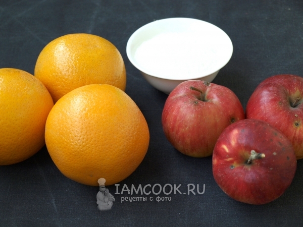 Ингредиенты для яблочного джема с апельсинами на зиму