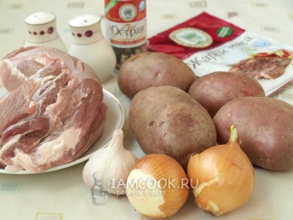 Ингредиенты для свинины с картошкой в фольге в духовке