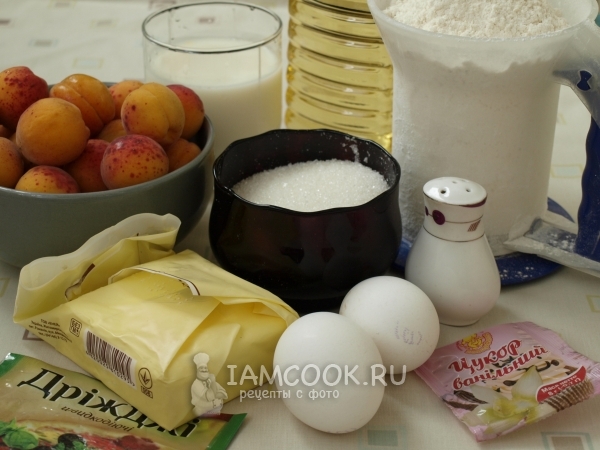 Ингредиенты для пирожков с абрикосами в духовке
