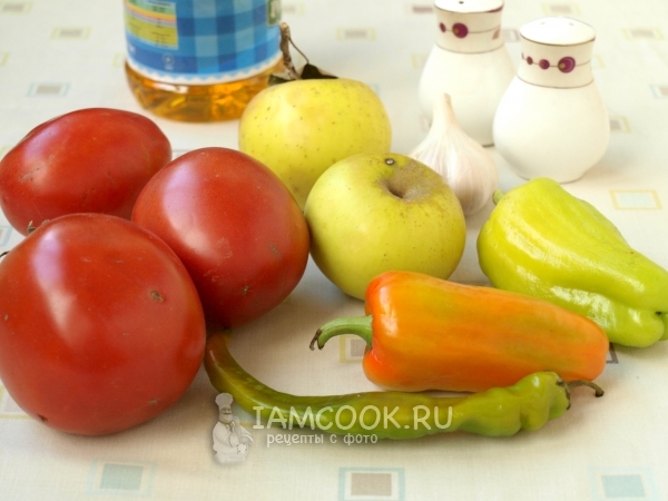 Ингредиенты для аджики с яблоками и помидорами на зиму