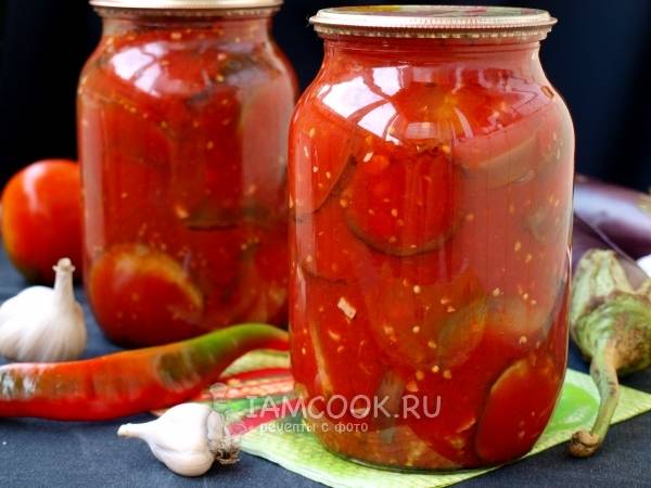 Салат из баклажанов, помидоров, перца и лука на зиму – пошаговый рецепт приготовления с фото