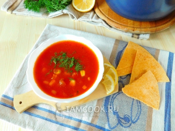 Фото постного томатного супа по-мексикански