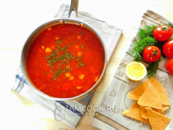 Постный томатный суп по-мексикански