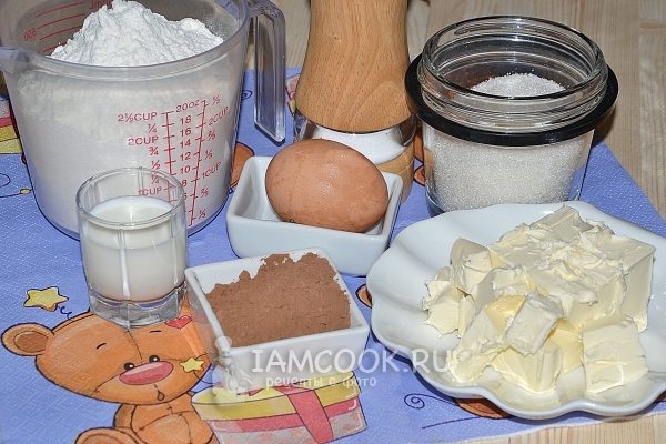 Ингредиенты для шоколадного песочного теста