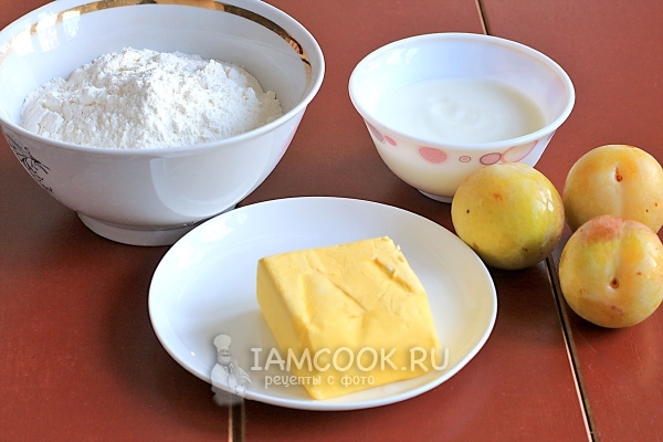 Ингредиенты для сливового тарта со штрейзелем