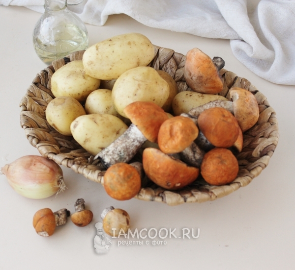 Ингредиенты для жаркого с грибами и картошкой