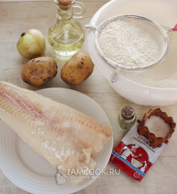 Ингредиенты для постного пирога с рыбой