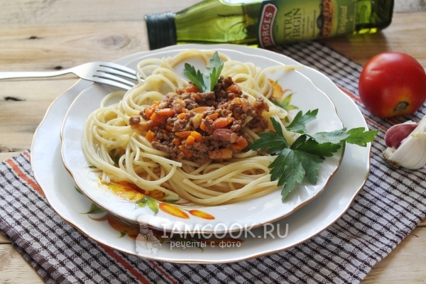 Рецепт спагетти болоньезе