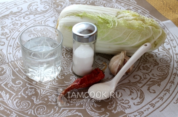 Ингредиенты для маринованной капусты по-корейски