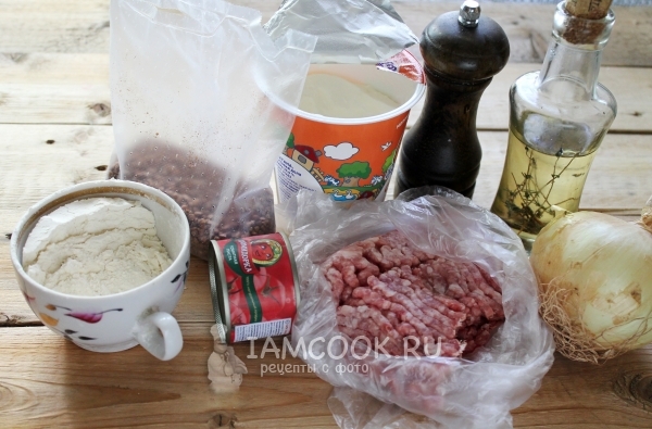 Ингредиенты для тефтелей с гречкой и фаршем