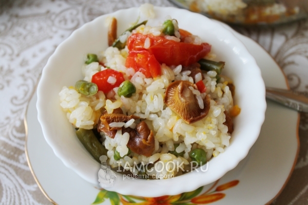 Рецепт риса с грибами и овощами