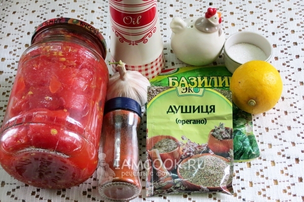 Ингредиенты для постного соуса к макаронам