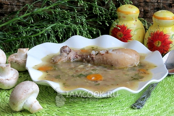 Рецепт гречневого супа с грибами и курицей
