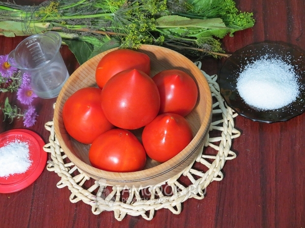 Ингредиенты для помидоров-пятидневок