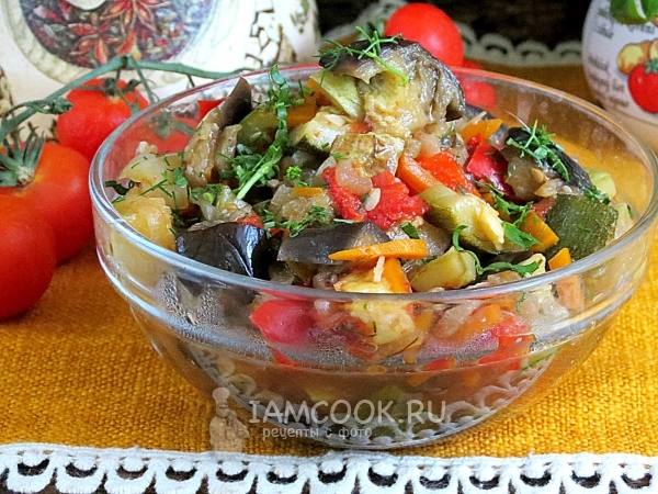 Рецепт овощного соте из кабачков и баклажанов