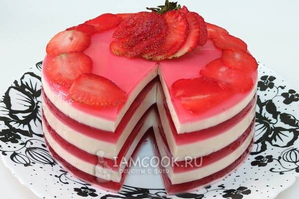 Невероятно нежный желейный торт с фруктами – легкий и простой рецепт без выпечки с фото