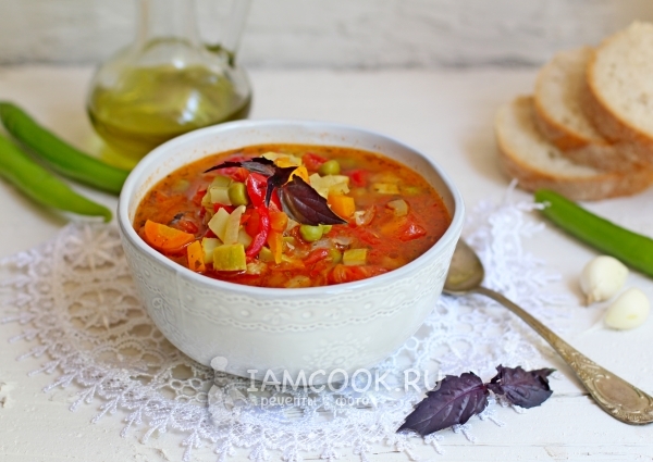 Готовый овощной томатный суп