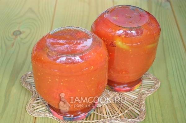 Рецепт помидоров без шкурки с болгарским перцем в томате