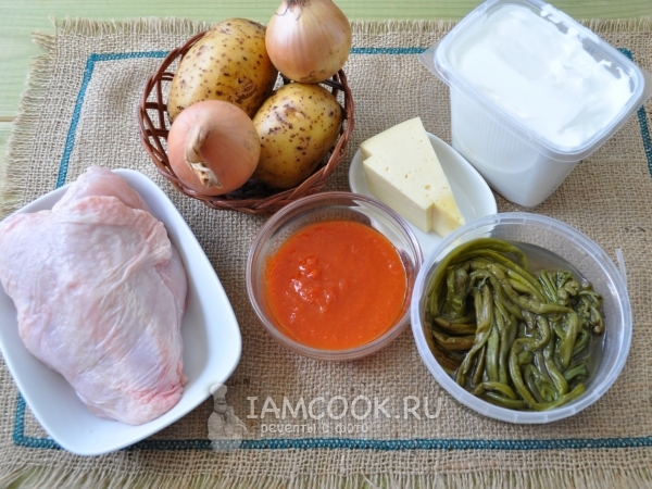Ингредиенты для куриной грудки, запечённой с папоротником в духовке