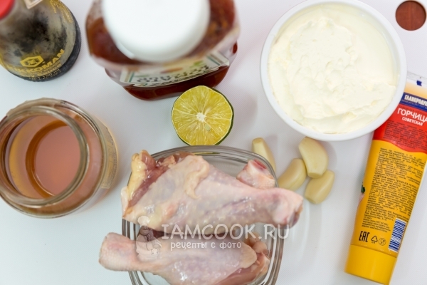 Ингредиенты для курицы с медом и горчицей