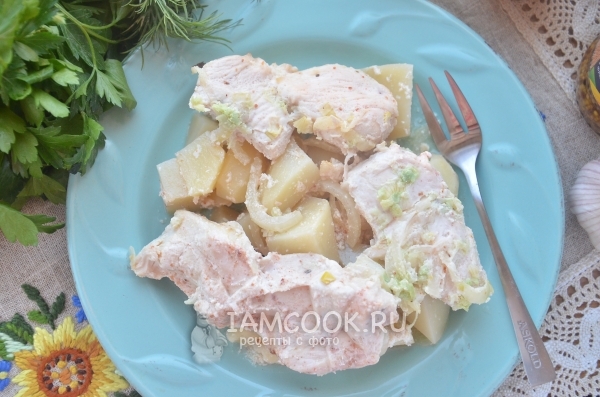 Рецепт курицы в кефире с картошкой в духовке