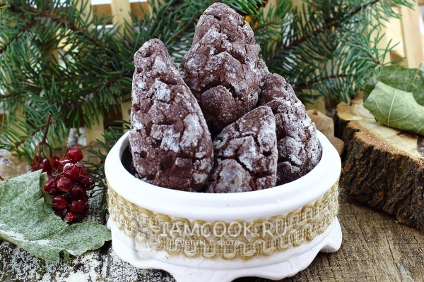 Фото шоколадного печенья «Шишки»