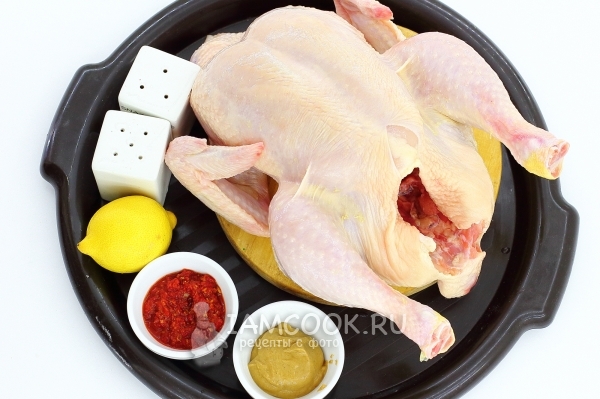 Ингредиенты для курицы в духовке целиком с хрустящей корочкой
