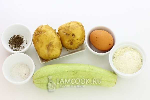 Ингредиенты для драников из кабачков и картофеля