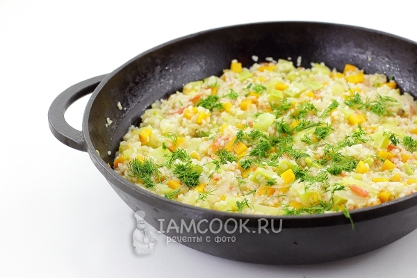 Рецепт овощного рагу с рисом и кабачками