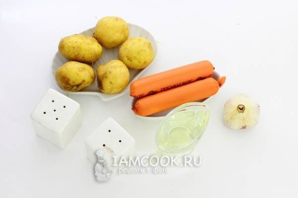 Жареная картошка с сосисками — рецепт гарниров с пошаговыми фото
