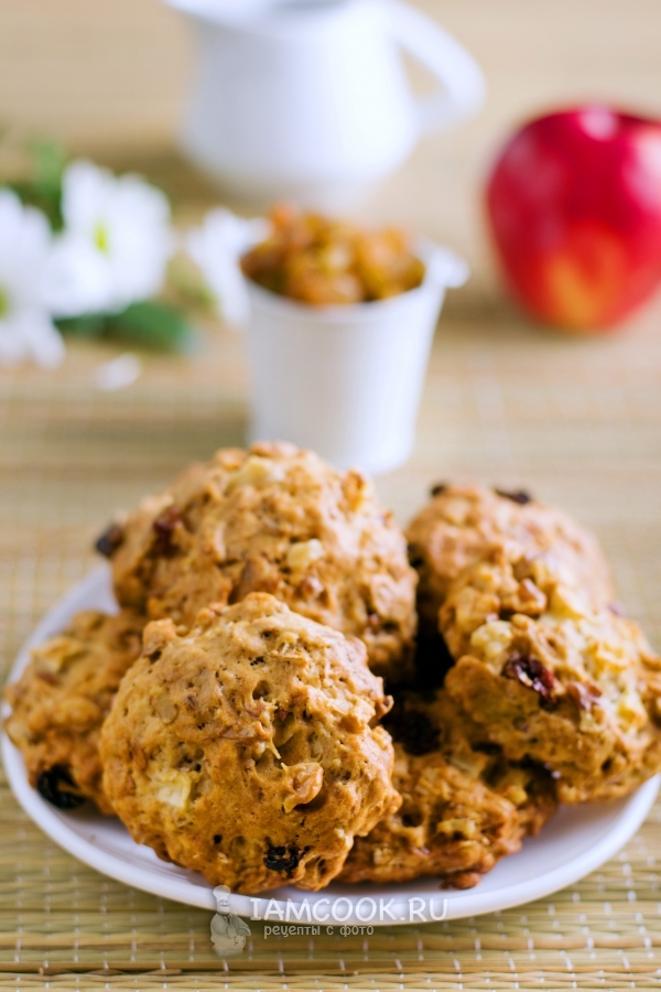Рецепт овсяного печенья с яблоками