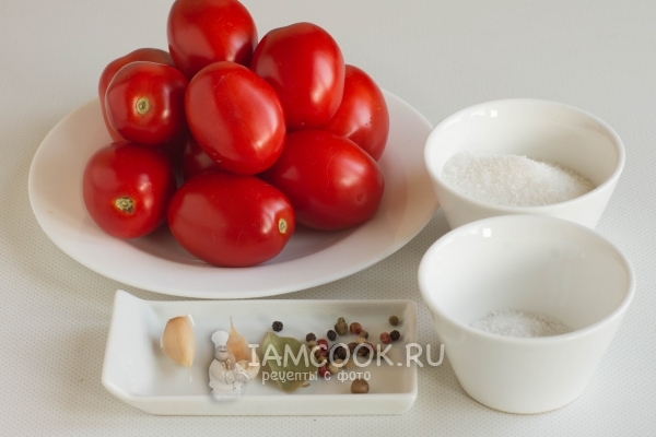 Ингредиенты для маринованных сладких помидоров на зиму
