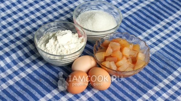 Ингредиенты для шарлотки с яблочным вареньем