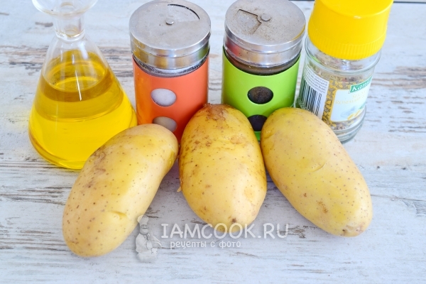 Ингредиенты для картофеля, запеченного в микроволновке