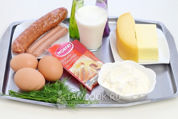 Ингредиенты для маффинов с колбасой и сыром