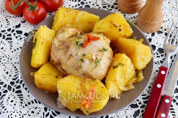 Рецепт курицы с картошкой в духовке в пакете для запекания