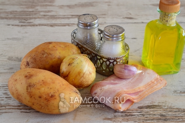 Ингредиенты для жареной картошки с беконом
