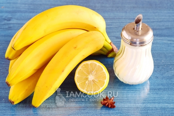 Ингредиенты для варенья из бананов