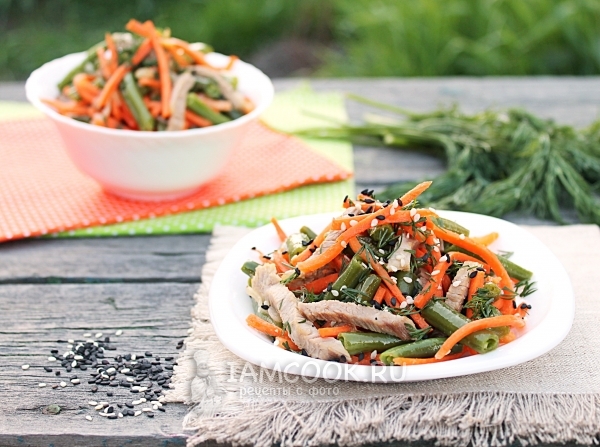 Рецепт салата с фасолью и корейской морковью