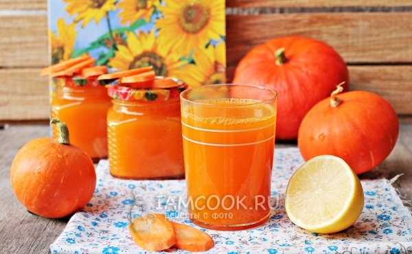 Фото тыквенно-морковного сока на зиму