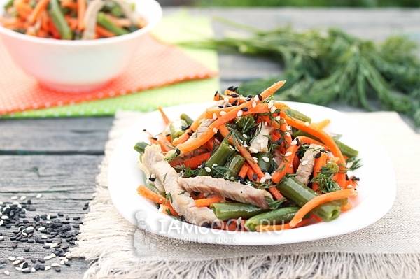 Салат с фасолью и корейской морковью | Рецепты с фото