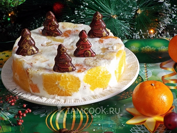 Фото новогоднего торта с фруктами