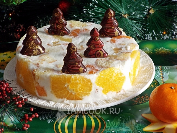 Рецепт новогоднего торта с фруктами