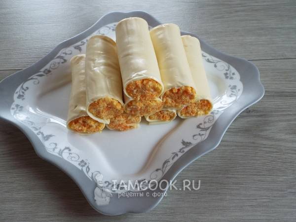 Сырные рулетики с начинкой